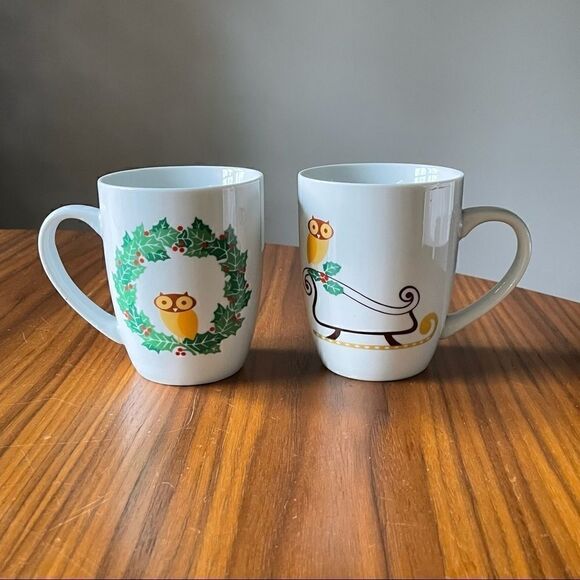 Rachael Ray Owl Mugs, Set of 2 - Picture 1 of 5